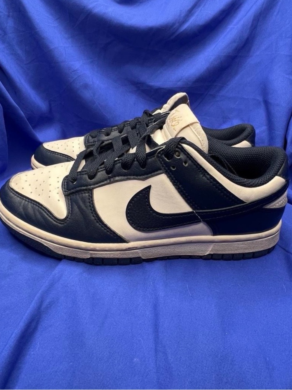 Navy (with gold detail) Nike dunks